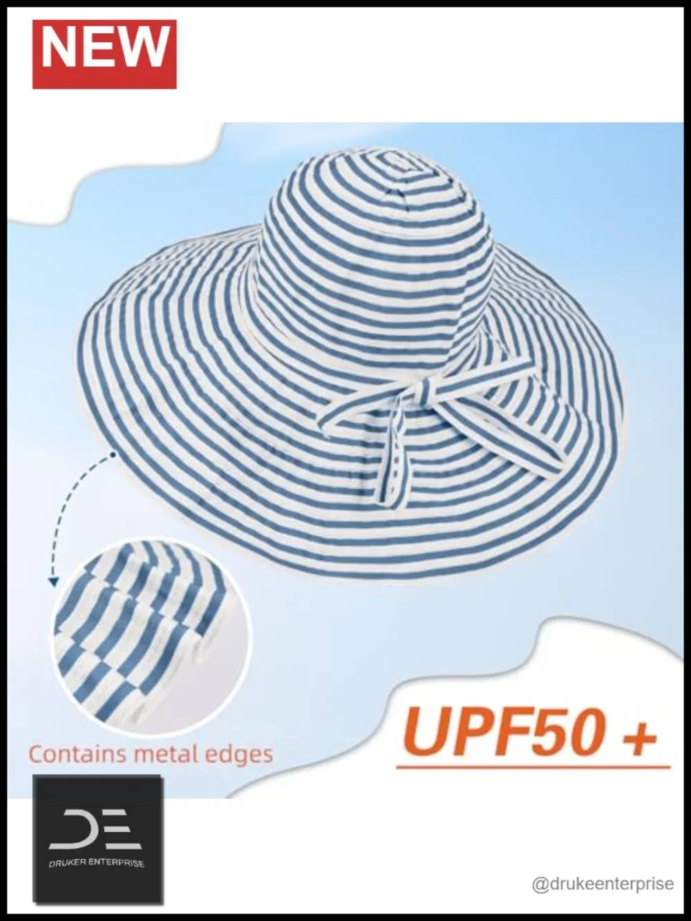 UPF 50+ Wide Brim Sun Hat Breathable Polyester Boonie Bucket Hat